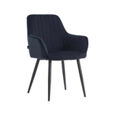 Chaise de salle à manger Veli - Velours noir